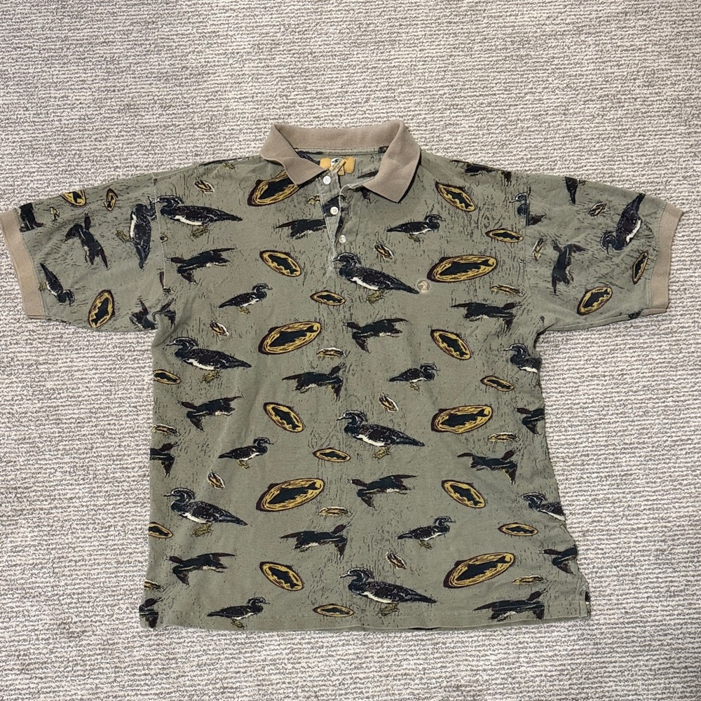 Duck Head Green and Tan Polo Shirt